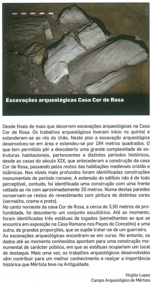 Escavações arqueológicas Casa Cor de Rosa